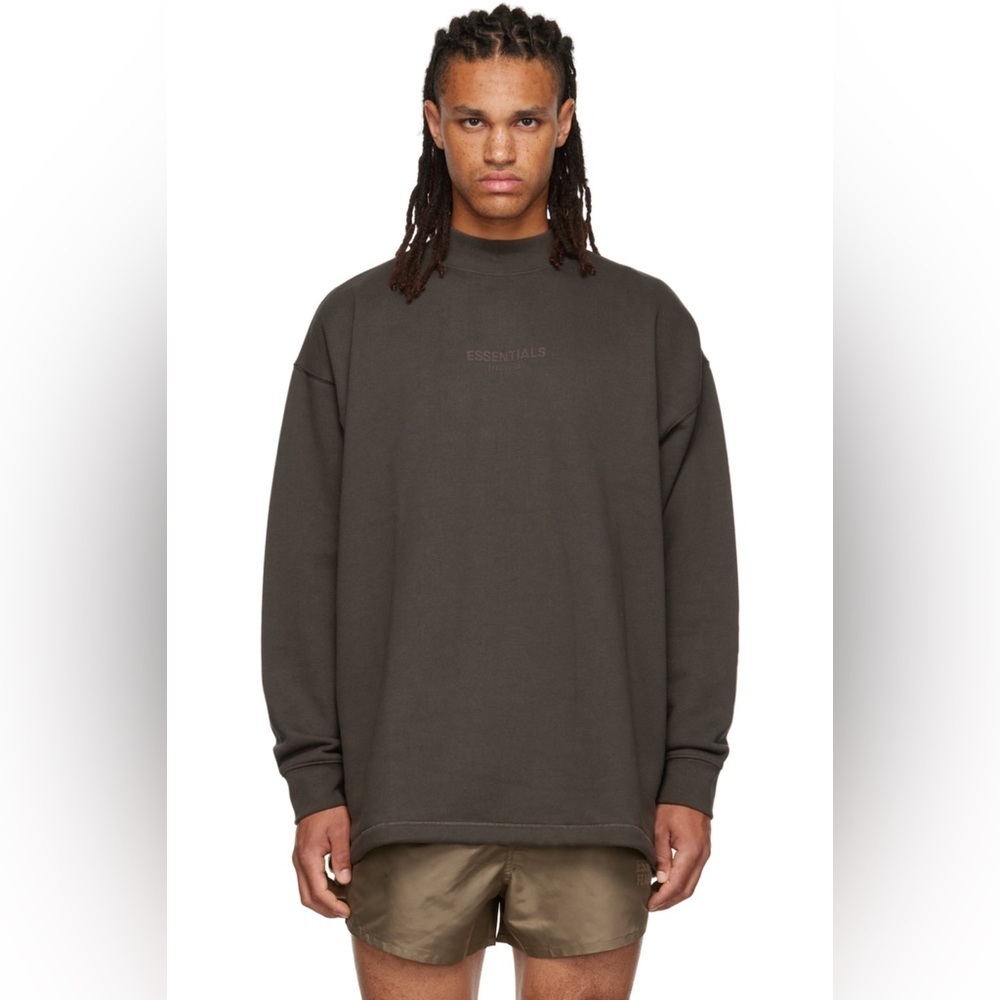 FEAR OF GOD ESSENTIALS off black Relaxed Sweatshirt size XXS NWT